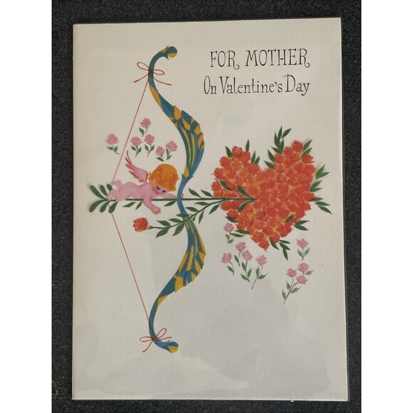 Vintage Rust Craft Happy Mothers Day Greeting Card Unused Ephemera Heart - Picture 2 of 7